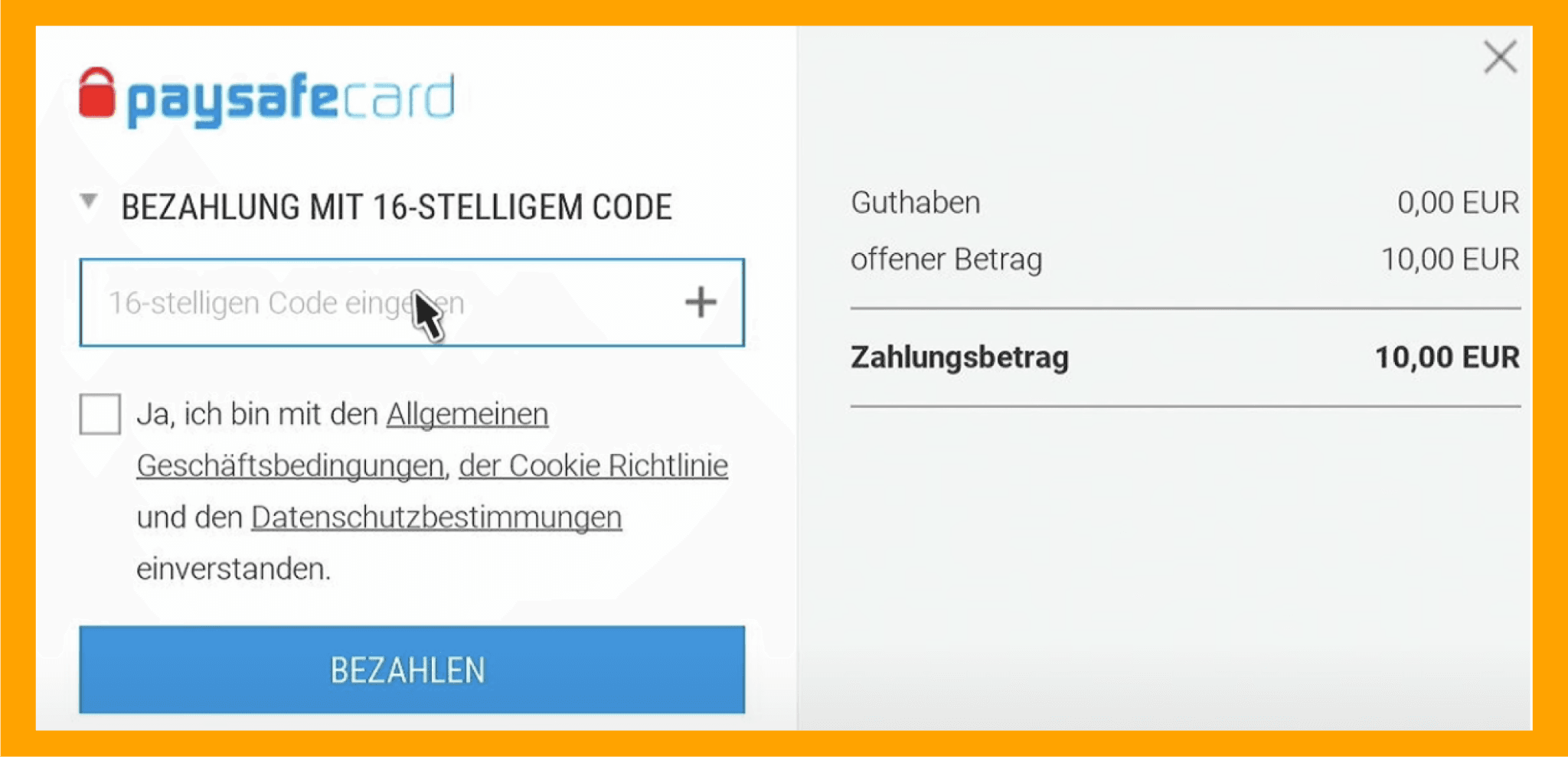 Playstation Bezahlung mit 16 stelligem code