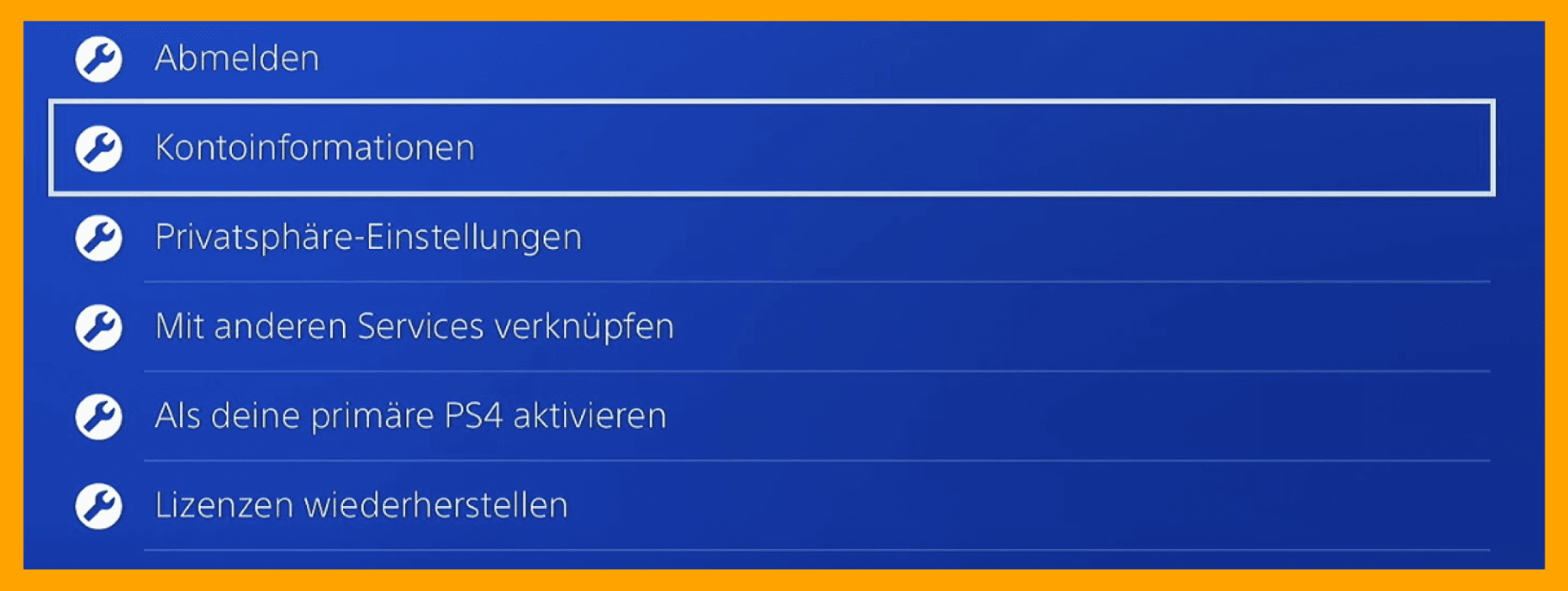 Playstation kontoinformationen