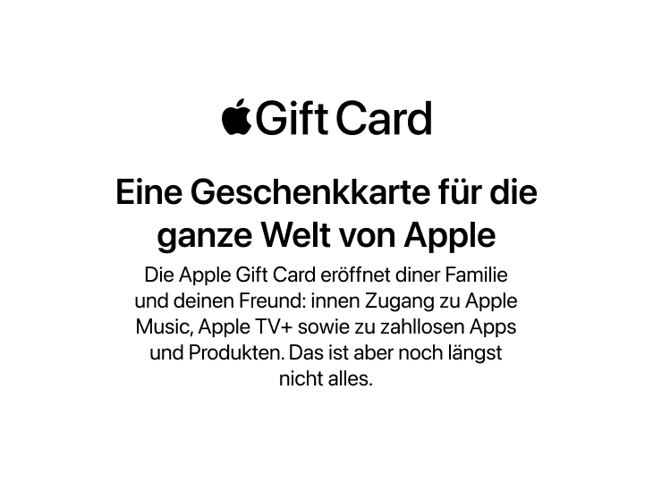 Apples neue „Gift Cards“ ab sofort verfügbar: Ende des